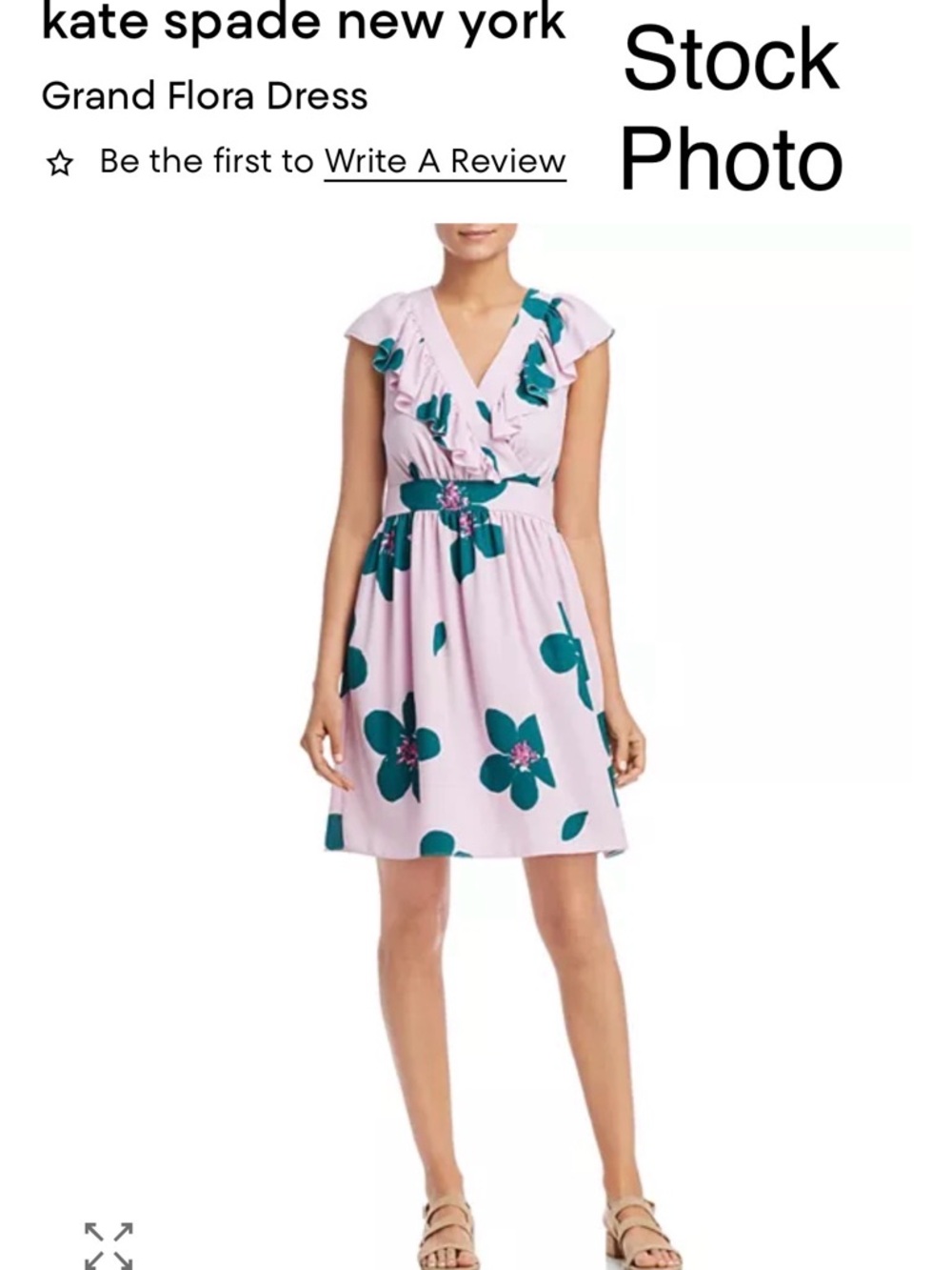 KATE SPADE Grand Flora Ruffle V-Neck Fit & Flare Dress Size 2 Lavender‎ EUC #756